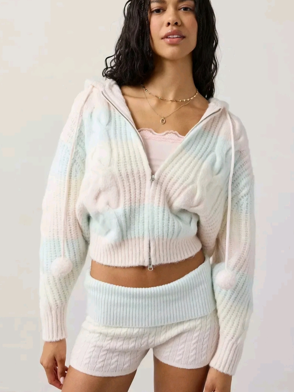 NWOT! Out From Under Cabin Cozy Cabel Full Zip Hoodie Sweatshirt